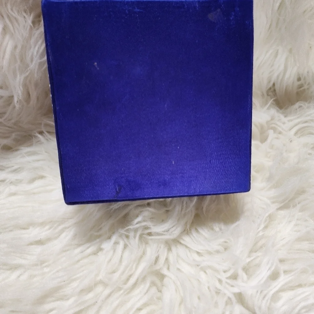 Royal Blue Velvet Rhinestone Jewelry Trinket Box